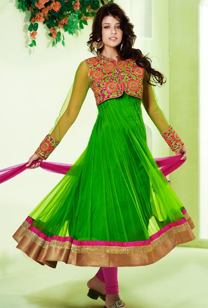 Green Anarkali Suit