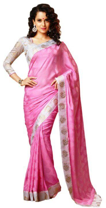 Gorgeous Pink Kangna Saree