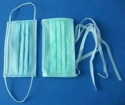 Disposable face masks elastic and ribbon