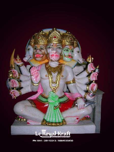 White Marble Panchmukhi Hanuman Statues