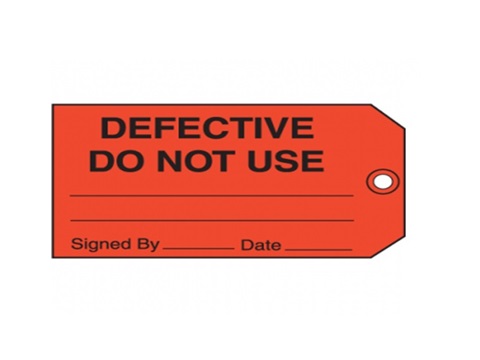 5S LABEL-DEFECTIVE DO NOT USE