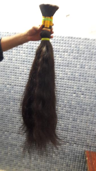 Natural Black Remy Bulk Hair, for Parlour, Personal, Style : Straight