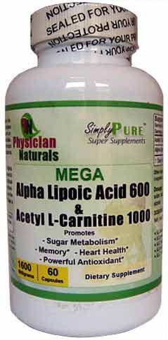 Alpha Lipoic Acid & Acetyl L-Carnitine HCl -- 1600 mg