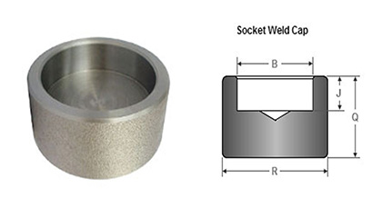 Pipe Cap Socket Weld Fitting, Size : 1/8~4 (DN6~DN100)