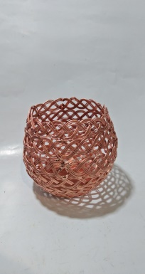 Polished Copper Net Basket, for Decoration, Size : 8 inch