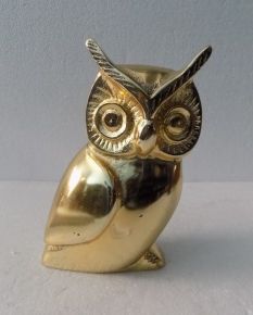 Polished Gold Owl Statue, for gift Decoration, Size : 6-8cm at Best ...