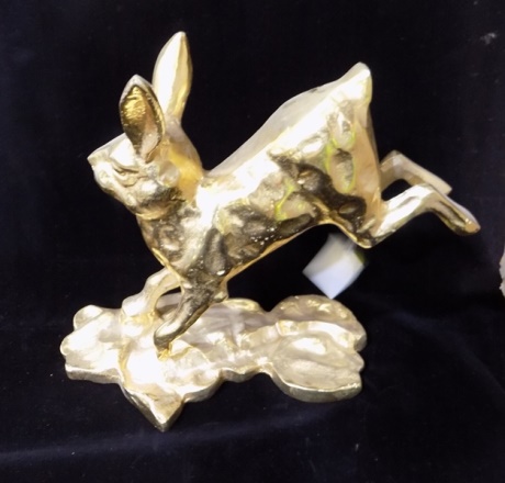 Brass Rabbit with Base