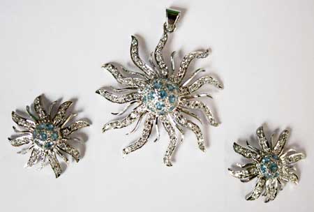 Silver Jewelry Pendant Set