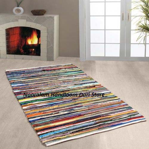 Cotton Designer Chindi Rugs, for Home, Size : 6x7feet