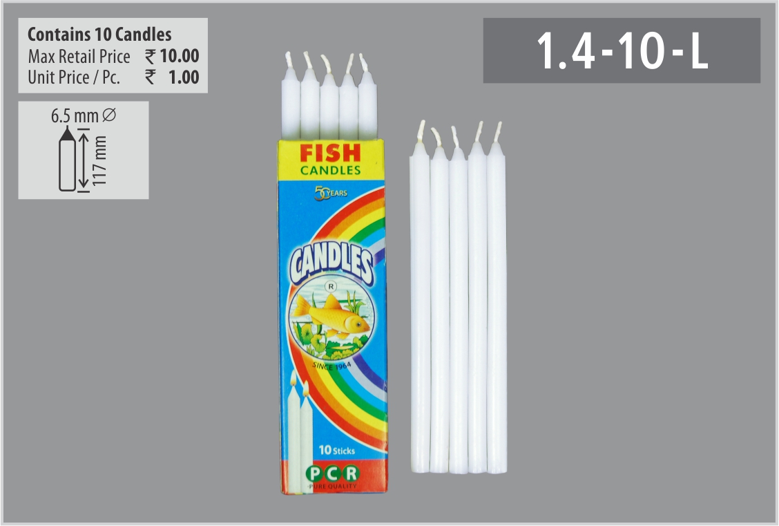 Round Paraffin Wax Plain Candle 1410L, Color : White
