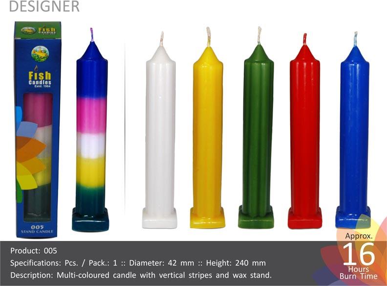 Paraffin Wax Designer Candle 005, Color : Multi