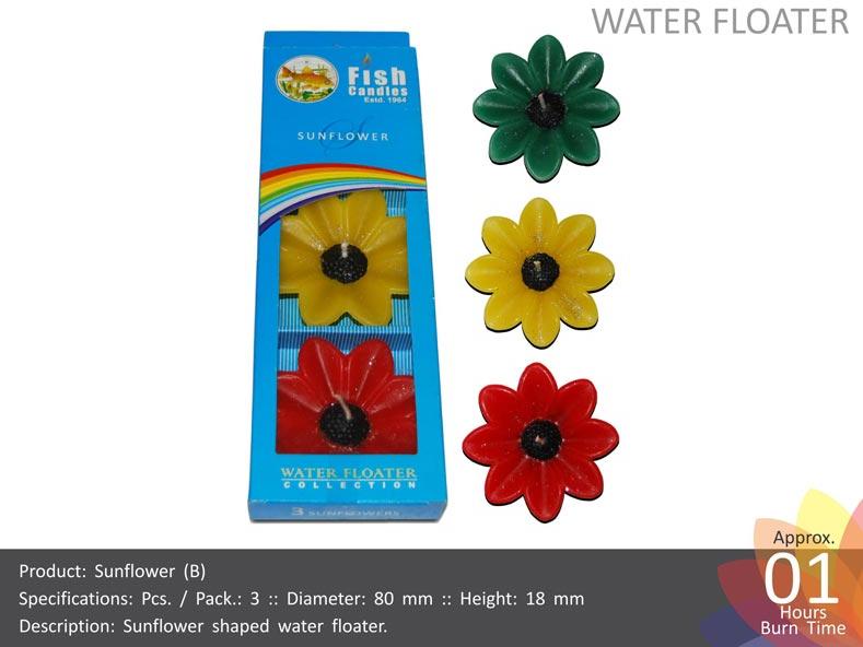 Water Floating Candle Sunflower-B