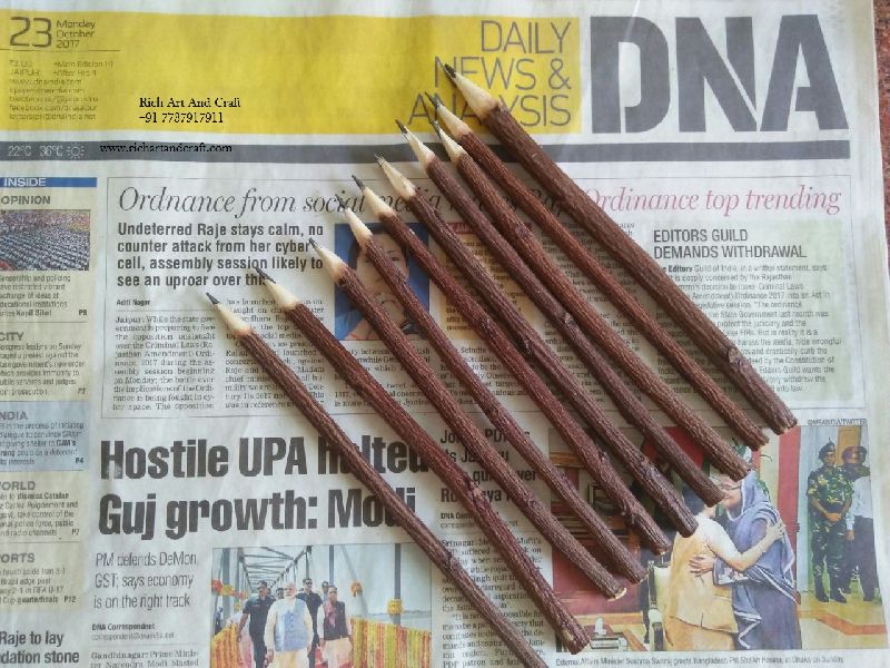 Eco Friendly wooden Handicraft natural hand made neem twig Pen Pencil