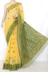 synthetic printed sarees
