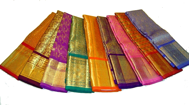 Printed Silk Fabric kanchipuram sarees, Technics : Woven