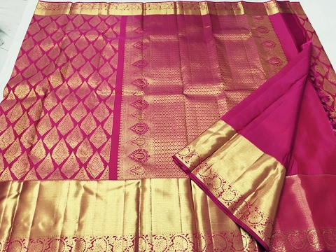 Printed Silk Kanjivaram Sarees, Technics : Woven
