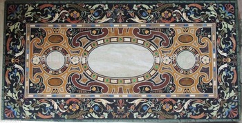 Brown Marble Inlay Table Tops
