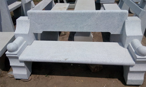 Stone Bench With Back