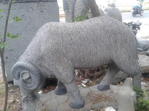 Stone Sheep Statue