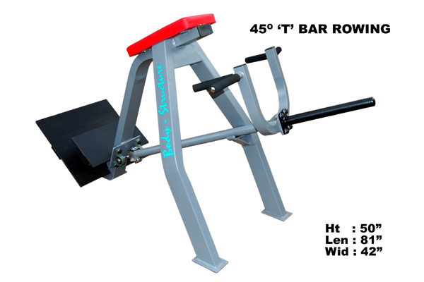 45 degree T-Bar Rowing