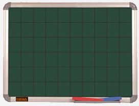 Deluxe Magnetic Green Chalk Grid Board