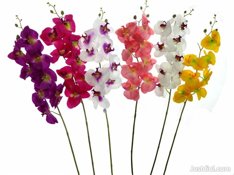 Artificial Flower Stick, Color : red yellow orwnj