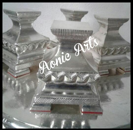 Silver Inlay Candle Holders