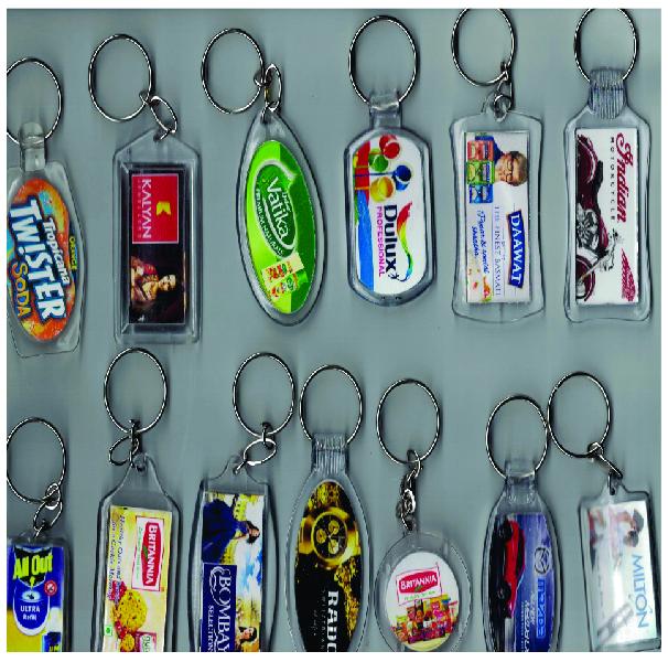 Multishape Plastic Polished Promotional Digital Printed Keychains