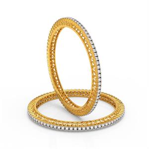 Charu Jewel Enchanted Diamond Gold Bangles, Gender : Female