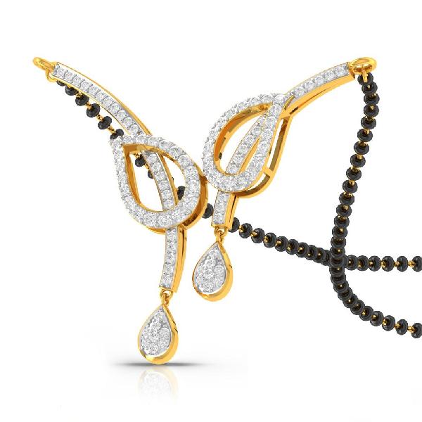 Charu Jewel Gold Floral Diamond Pendant, Gender : Female