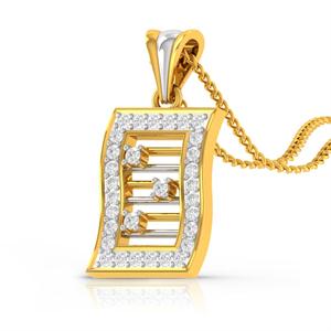 Glitter Guide Diamond Gold Pendant, Color : Yellow