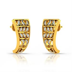 Charu Jewel Greaves Diamond Gold Earrings, Gender : Female