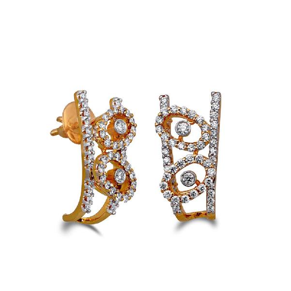 Diamond Lavender Diamond Gold Earrings, Gender : Female