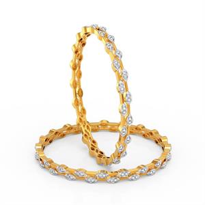 Pippa Leafy Diamond Gold Bangles, Gender : Female