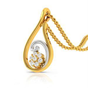 Upscale Love Diamond Gold Pendant, Color : Yellow