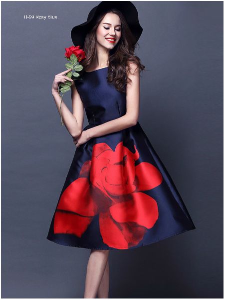 D-99 Rosy Blue Ladies Dress