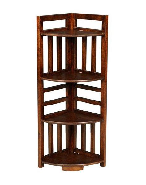 Acacia Wood Corner Bookcases (RHP-BOOK-006)