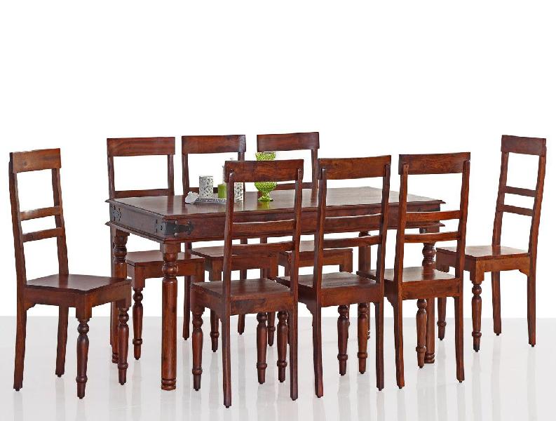 Sheesham Wood Eight Seater Dining Table Set (RHP-DINING-012)
