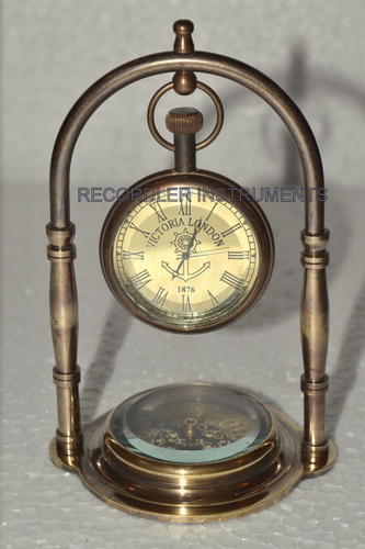 Brass Clock & Compass