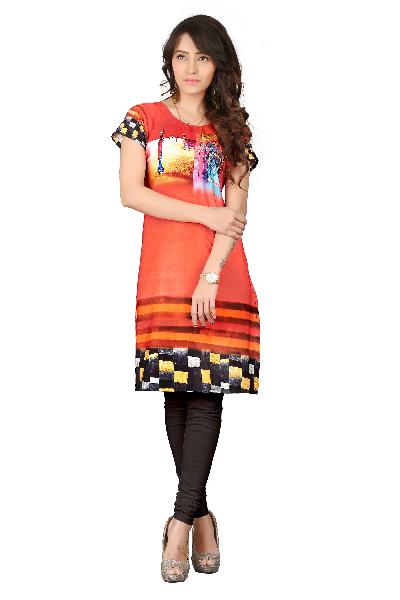 Printed Kurtis-12, Color : Orange