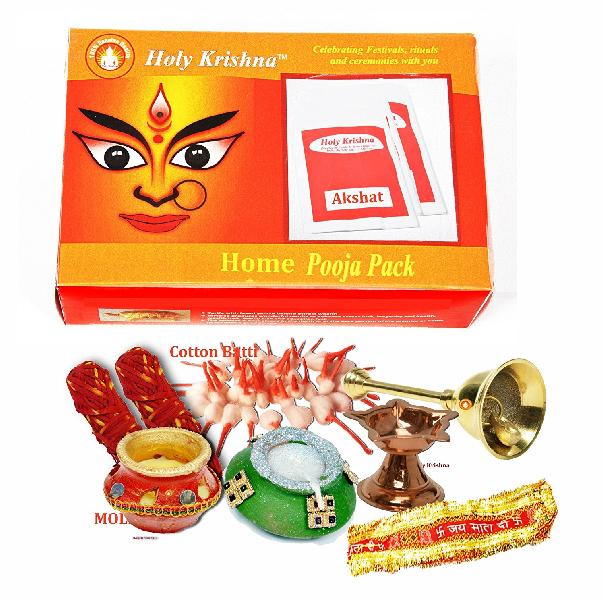 Home 3 Month Puja Pack With Brass Bell  Diya