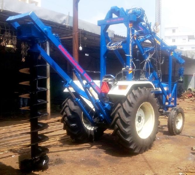 Tractor Mounted Pole Erection Machine
