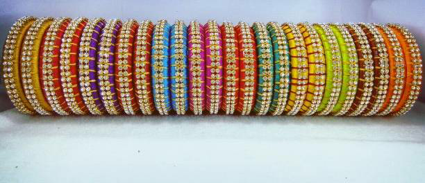 double colour silk thread bangles
