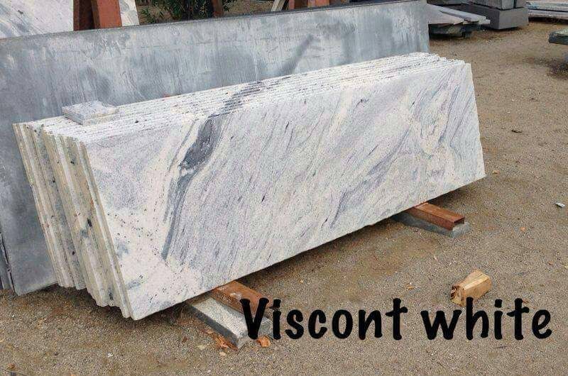 Polished Viscont White Granite Slabs