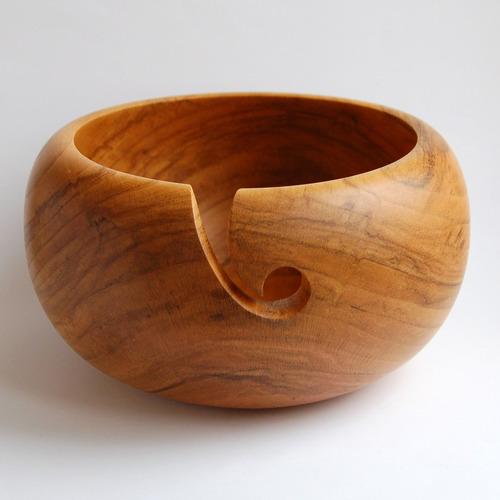 wooden yarn bowl