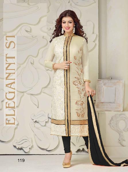 Women Designer Cream Cotton Suit, Size : Un Stitched at Rs 799