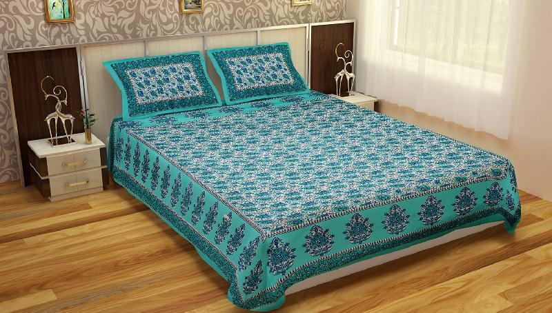 VSR ENTERPRISES FLORAL PRINT Single Bed Cotton Bedsheet, Size : 70X100 INCH
