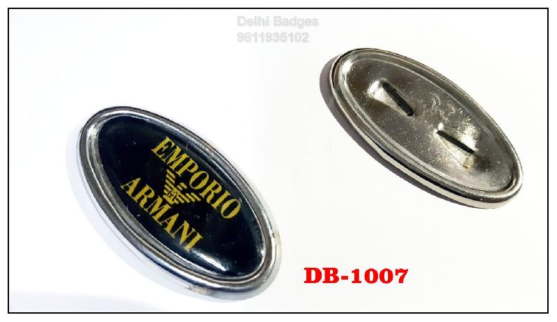 Oval Shape Embosed Steel Badge for Corporate