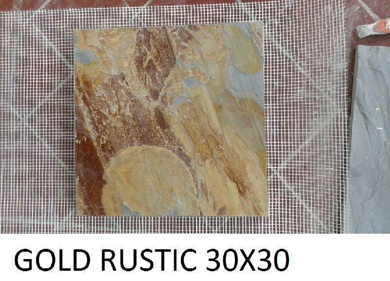 30X30 Gold Rustic Slate Stone