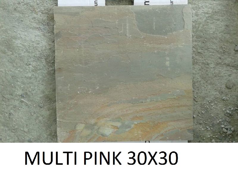 30X30 Multi Pink Slate Stone